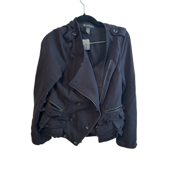 Vintage Y2K Style International Concepts Ruffle Back Jacket Large Cotton Blend - Picture 2 of 4